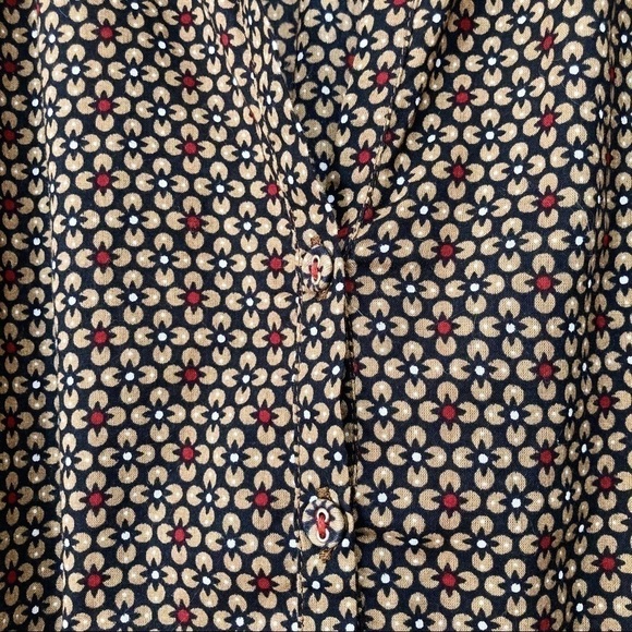 Marc O'Polo Floral Split Neck Button Down Peasant Blouse Size M - Picture 6 of 13